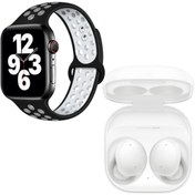 Resim Samsung Uyumlu Galaxy Buds+ Beyaz Bluetooth Kulaklık Watch 7 Pembe Nike Akıllı Saat | MADEPAZAR MADEPAZAR