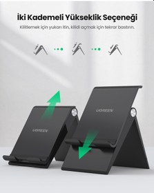 Resim Ugreen Yükseklik Ayarlı Telefon Tutucu Standı, Siyah, 80903 Siyah 