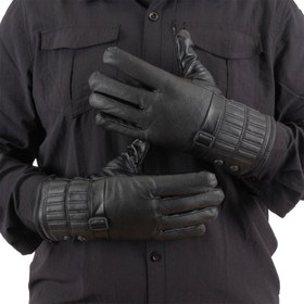 Resim Erkek Deri Eldiven - İçi Peluşlu - Savex - Siyah - 137-A 