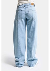 Resim Itsbasic Kadın Ice 2s6-3 Barrel Mid Rise Fit Orta Bel Denim Jean Buz Mavi 