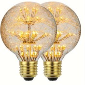 Resim Vintage Edison LED Havai Fişek ampul seti (2 adet), G80 220V-240V 1.5W E27 Vidalı 2300K Sıcak Işık Tatil Partisi Ev Dekorasyonu Ampuli Dimlenebilir değil, Boyutlar: 7.98cm X 11.0cm 