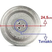 Resim Mikrodalga Fırın Döner Cam Tabak 24,5cm Çapında Tırnaklı Borcam T 