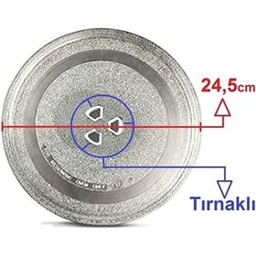 Resim Mikrodalga Fırın Döner Cam Tabak 24,5cm Çapında Tırnaklı Borcam T 