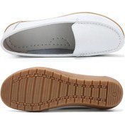Resim Turuncu 35-44 Kadın Loafer'lar Büyük Beden Deri Araba Sürüş Ayakkabısı Kadın Gemi Ayakkabısı Turuncu 