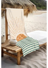 Resim Dijital Baskı Plaj Deniz Havlusu Soyut Güneş Desenli Peştamal Hvl0153 Renkli 