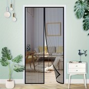 Resim Manyetik Ekran Kapısı Otomatik Kapanma, Polyester Malzeme, Balkon ve Veranda için Sineklik 