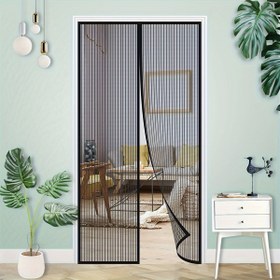 Resim Manyetik Ekran Kapısı Otomatik Kapanma, Polyester Malzeme, Balkon ve Veranda için Sineklik 