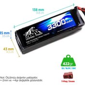 Resim Leopard Power 3300 Mah 18.5v 5s 30c Lityum Polimer Lipo Batarya Pil T Plug 