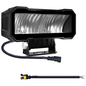 Resim Led Çalışma Işığı 6000k 5 İnç Araba Refraktif Çalışma Işığı Sürüş Işıkları Ip68 Siyah 