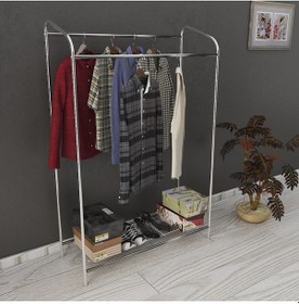 Resim Armin Çiftli Krom New Konfeksiyon Askısı Butik Elbise Askısı Büyük Boy 