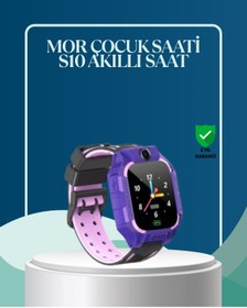 Resim UCUZTEKNO S10 Mor Çocuk Takip Saati Elektronik Bariyer ve Sesli Mesaj Destekli 