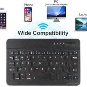 Resim Bluetooth Wireless Q Klavye Tüm Telefon Tablet Macbook Pc Için Uyumlu 