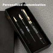 Resim 3 parça metal kalem seti - 0.38mm / 0.5mm / 1.0mm uçlu - kaligrafi, sanat ve günlük yazı için ideal - şık siyah hediye kutusu dahil. Mükemmel tatil hediyesi 