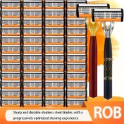 Resim Ultra-Hızlı Manuel Tıraş Makinesi, 2 Rahat Kaymaz Sap ve 36 Yüksek Kaliteli Paslanmaz Çelik Bıçak ile, Muhteşem Bir Düz ve Ağrısız Tıraş İçin, Erkekler İçin Gerekli Bir Şey. 