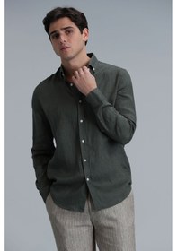 Resim Lufian Erkek Pitaya Basic Comfort Fit Gömlek 111010611 Haki 