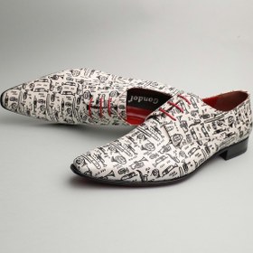 Resim Gondol Erkek Hakiki Deri Sivri Burun Özel Deri Tasarımlı Kundura Tz.616 