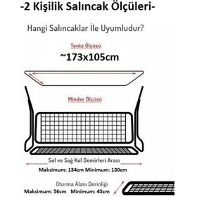 Resim Mandaş Süngerli 2 Kişilikk Salıncak Minder Seti Pamuklu Kumaş -g Gri 
