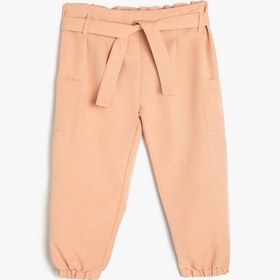 Resim Koton Kargo Jogger Pantolon Kuşak Detaylı Cepli Pembe 4smg40024aw Gül 