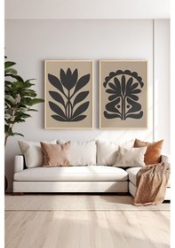 Resim 2 Parça Gerçek Ahşap Renkli Çerçeveli Tablo Seti - Model 32 - Ersy2lımodel32 