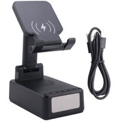 Resim Dikey Katlanır Ses Bluetooth Hoparlör Cep Telefonu Tutucu İle Siyah 