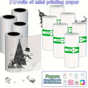 Resim 5-10-20 Sayfa Şeffaf Mini Baskı Kağıdı, Parlak Bitiş, Kendinden Yapışkanlı, Beyaz Arka Plan Siyah Metin, 57mm, 77gsm, Mini Yazıcı ile Uyumlu, Fotoğraflar, Yapılacaklar Listesi, Notlar için 