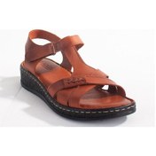 Resim Dagoster Dza07-60021011 Taba Günlük Ortopedik Deri Kadın Sandalet 