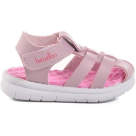 Resim United Colors Of Benetton Lila Cırtlı Kız Bebek Sandalet BN-1245 B 