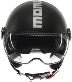Resim MOMODESIGN Fgtr Evo Motosiklet Kaskı Açık Kask Mono Matt Black Silver XS 