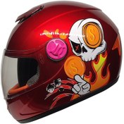 Resim Mts Full Face Motosiklet Çocuk Kaskı K6 Skull Red Kırmızı 