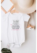 Resim Canım Babam Doğum Günü Pembe Özel Tasarım Bebek Zıbın Pamuklu Çıtçıtlı Body Beyaz 
