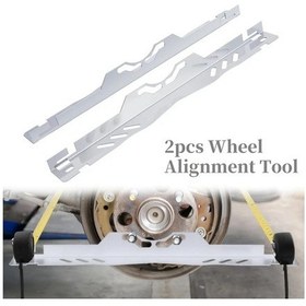 Resim Globalbloom 2 Pcs Alignment Tools 2 Parça Tekerlek Hizalama Aleti Ve 3m Şerit Metre Seti Çelik Duvar Askılı 