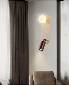 Resim Drew Silindir Traverten Mermer Desenli Spotlu Aplik Krem 