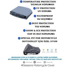 Resim Zelsun Zls50 Pro Arka Çanta Uyumlu Motosiklet Brandası Su Geçirmez Branda,örtü,gri 