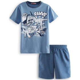Resim Denokids Dinolar Erkek Çocuk T-shirt Şort Takım Renkli Çok Renkli 