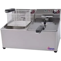 Resim Özen Mutfak Baysan Model 5+5 Lt Ikili Elektrikli Fritöz Kızartma Makinesi Sanayi Kantin Büfe Tipi 