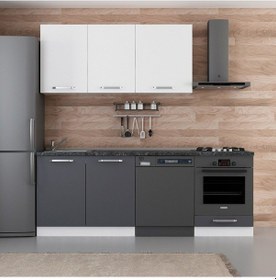 Resim Minar 220 Cm Mutfak Dolabı Beyaz Antrasit 220-a13 