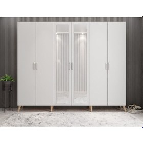 Resim Açelya Portmanto Vestiyer Meşe Beyaz 240 cmM6 