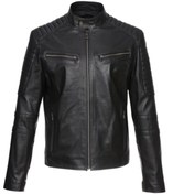 Resim Sanalbolluk Siyah Renk Erkek Spor Deri Mont 