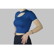 Resim AYSİ COLLECTİON Cut Out Detaylı Fitilli Örme Bluz 