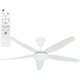 Resim Helios HS-9306 Rigel 85W 3 Kademeli Ledli Uzaktan Kumandalı Dekoratif 5 Pervaneli Tavan Vantilatörü Beyaz 