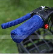 Resim Yuntech01 Mavi Yazlık Buz İpek Elektrikli Bisiklet-scooter Tutamak Kılıfı: Ter Emici, Havalandırıcı, Evrensel Uyum 2 Tutamak + 2 Fren Kılıfı 