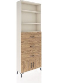 Resim Arges Dolap 3 Raflı 3 Çekmeceli 2 Kapaklı 88x30x243 Aytaşı-çam Aytaşı 