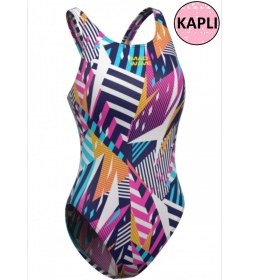 Resim Mad Wave Wave Pbt J9 Kaplı Kadın Yüzücü Mayosu Renkli 