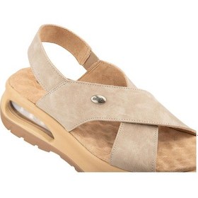 Resim Muya Nwanwa Anatomik Air Max Tabanlı Topuk Dikeni Kadın Sandalet Krem 