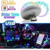 Resim C9 Sese Duyarlı Mini Disko Topu Usb Telefon Mikrofon Uyumlu Parti Led 