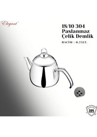 Resim Damla Mini Boy Çelik Kulplu Çaydanlık Takımı Çelik 