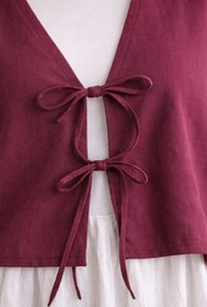 Resim CNG MODA Önü Bağlamalı 2 Bağcıklı Modern Tesettür Kimono Gömlek 