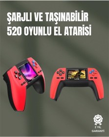 Resim P5 Gamepad Retro Konsol Nostaljik Oyun Deneyimi, 520 Klasik Oyun Seçeneği 
