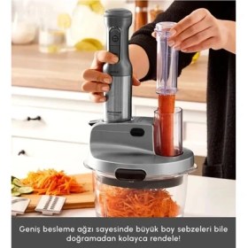 Resim Karaca Sebze, Et ve Meyve Dilimle Doğra Karıştır Rendele Çırp Smoothie Yap 6 Bıçaklı 2500W Yüksek Güçlü Premium Mutfak Robotu & Blendır Inox 