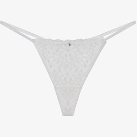 Resim Penti Kırık Beyaz Lace Dantel String Külot 